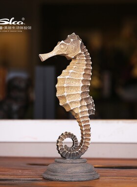 赛尔加地中海复古海马海洋风格样板房橱窗家居软工艺品