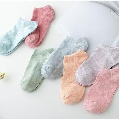 【透气吸汗】女士船袜隐形百搭舒适防臭不掉跟糖果色中筒袜子