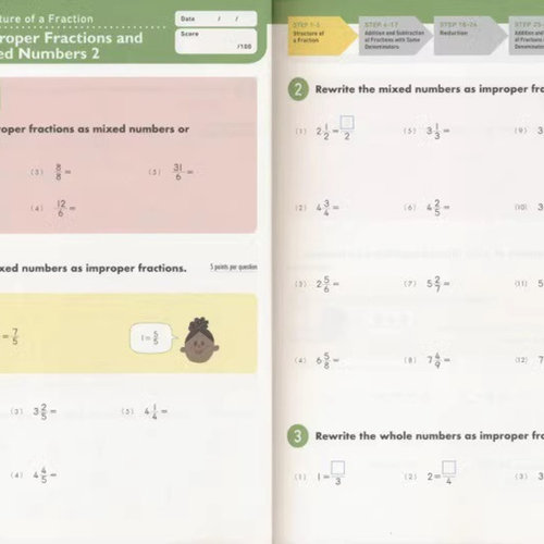 Kumon Math Booster Fractions Grade 4-6年级 公文式教育 数学分数计算 儿童专项练习册 小学教辅 英文原版进口图书 - 图1