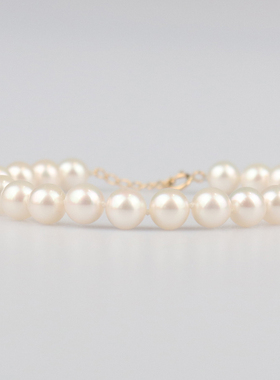 【自营】BRAND OFF中古95新海水珍珠串珠手链750黄金16-18cm