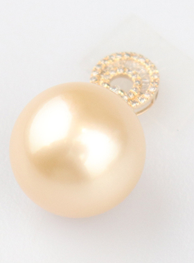 【自营】中古95新BRAND OFF南洋金珠钻石吊坠