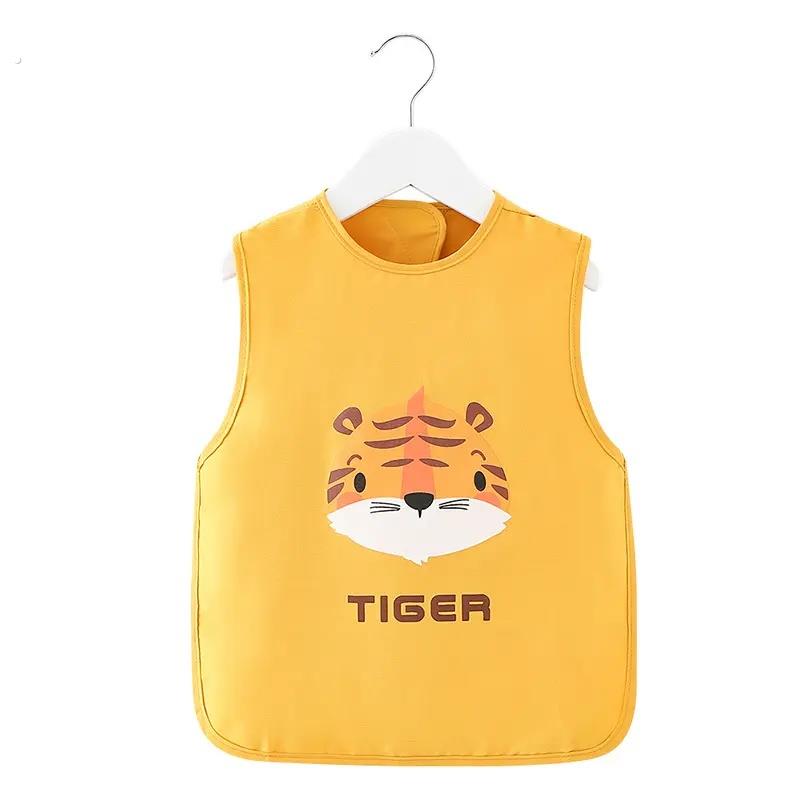 Children's sleeveless smock for eating, waterproof and dirt-proof, fashionable outer apron, baby summer protective clothing, baby reverse-wearing bib