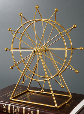 创意摩天轮摆件金属模型铁艺工艺品客厅酒柜玄关儿童房装饰小礼物