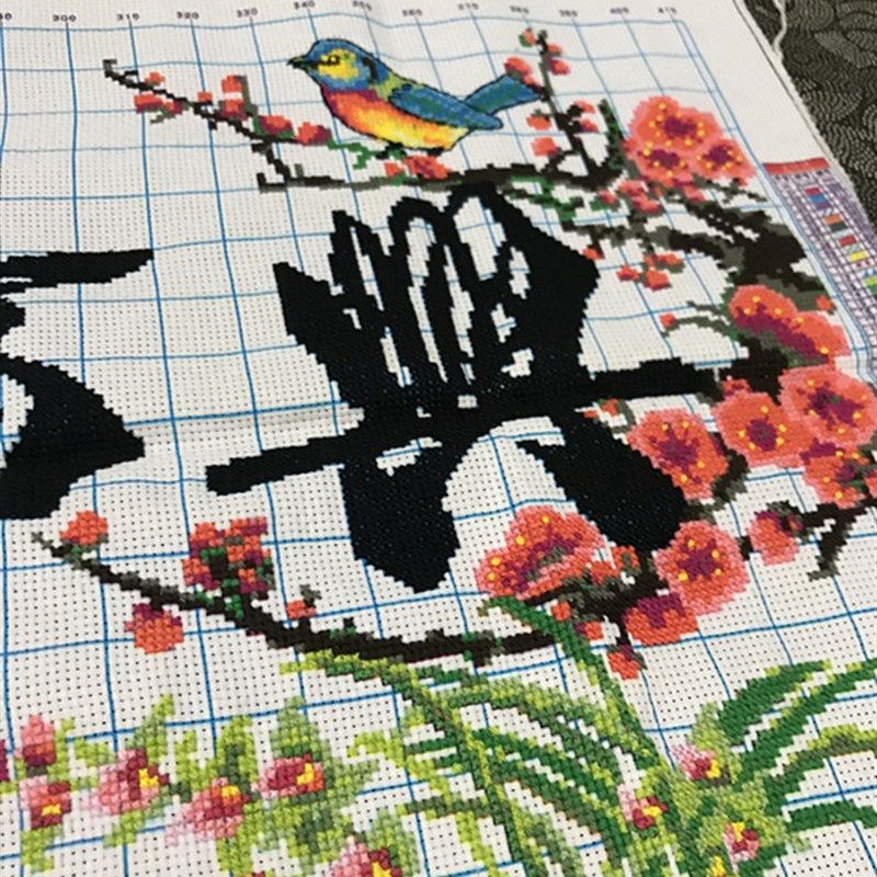 纯手工十字绣成品家和万事兴富贵牡丹花蝴蝶竹子四君子客厅,淘宝优惠券,粉丝福利购,淘宝优惠卷