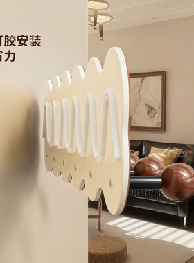 中古风挂钩免打孔玄关入户收纳架