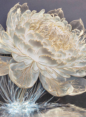 铜雕画摆台《光影睡莲》新中式