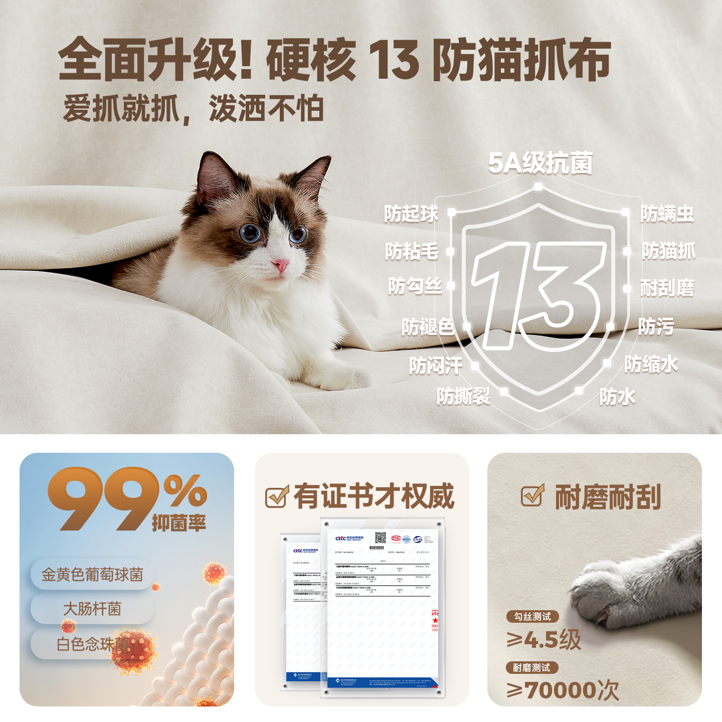 帕沙曼现代简约悬浮床奶油风主卧双人床大象耳朵布艺软包婚床1.8m - 图2