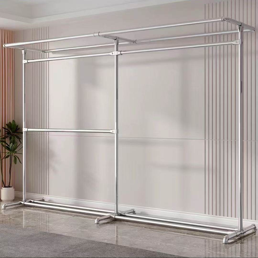 镀锌钢落地衣架家用卧室挂衣架顶天立地收纳杆简易衣柜衣物收纳架,淘宝优惠券,粉丝福利购,淘宝优惠卷