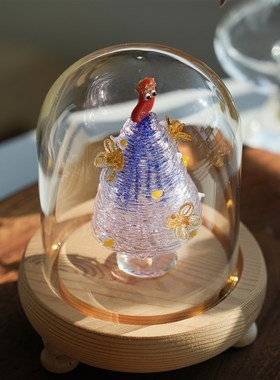 琉璃手作拼色桂花圣诞树摆件车载桌面治愈系装饰品氛围感节日礼物