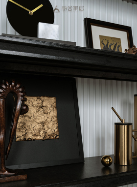 高级感轻奢书柜书架摆件客厅酒柜玄关黑金系装饰品样板间书房软装