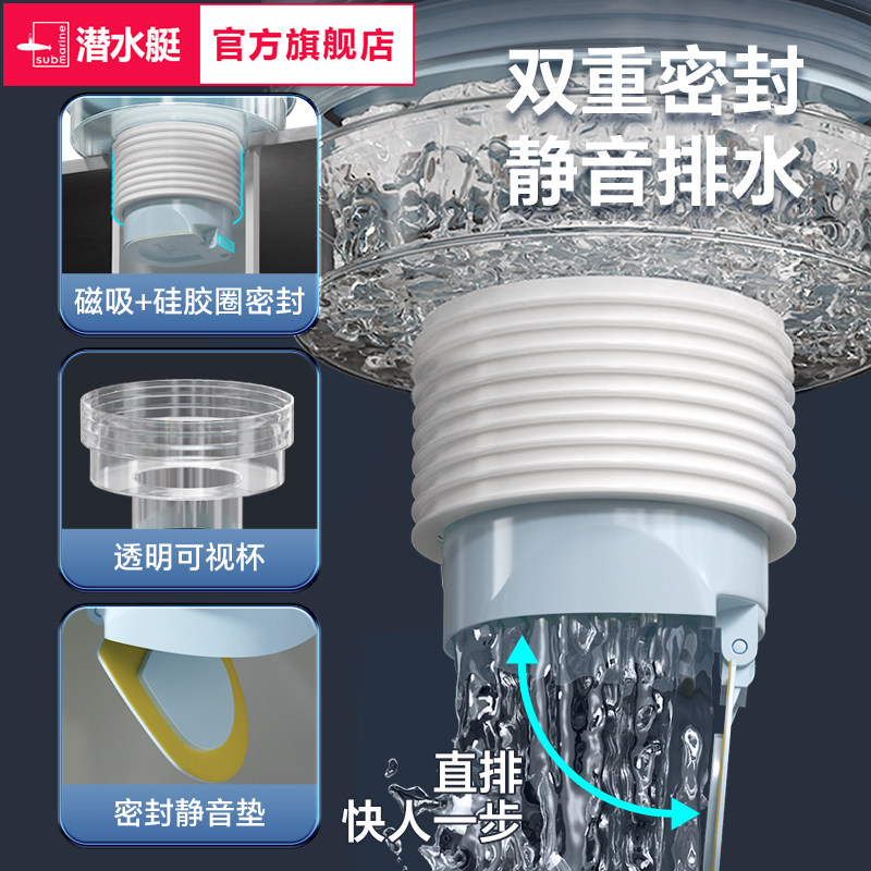 潜水艇厨房下水管三头通防反臭神器密封塞水槽小厨宝净水器接头,淘宝优惠券,粉丝福利购,淘宝优惠卷