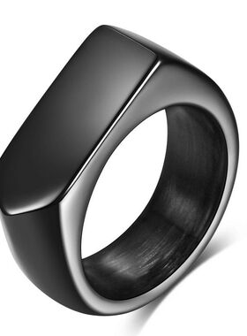 9MM不锈钢光面菱形戒指可刻字