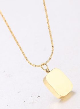 不锈钢镜面刻字情侣项链