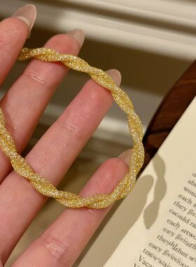 意大利缠绕网格扭曲手链轻奢高级感手环时尚简约复古精致手饰批发