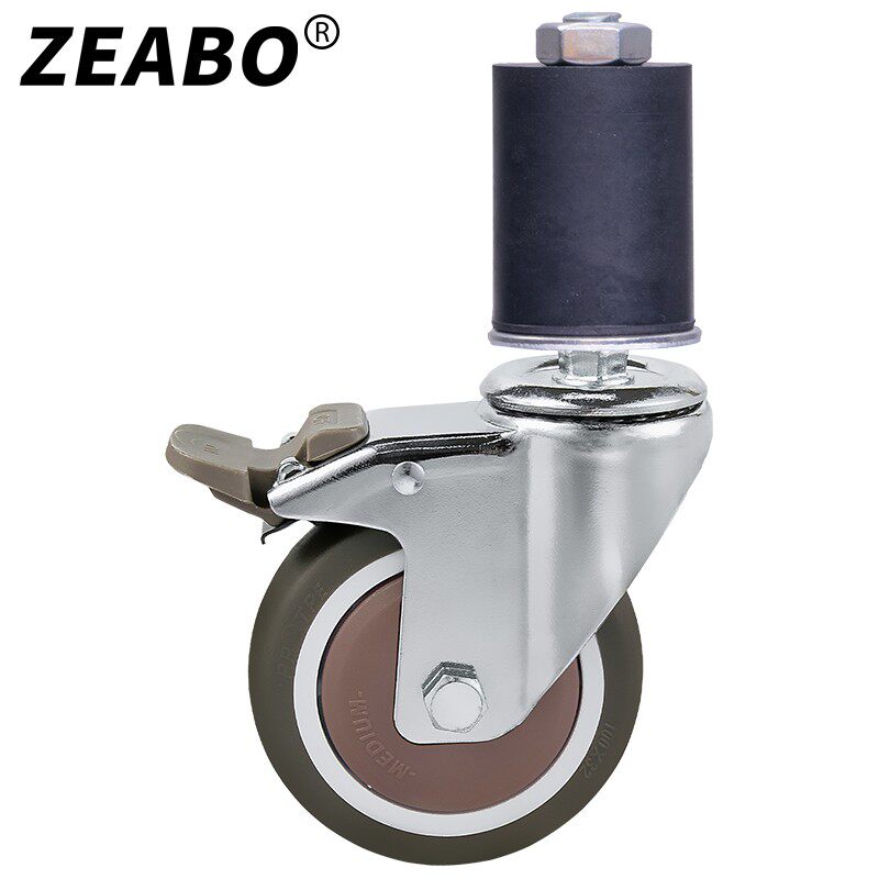 (4只装)2e5/28/30/35/38/40圆管打包台置物架餐桌万向轮脚轮滑轮 - 图2