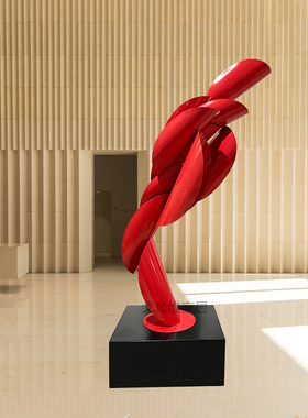 酒店会所金属装饰雕塑售楼部大厅现代抽象落地摆件软装铁艺工艺品