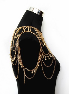 古装汉服肩链欧美肩膀饰品古风链条流苏肩饰异域风情服装肩部配饰