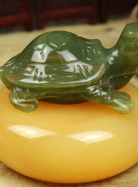 天然阿富汗玉石长寿乌龟 花池办公室客厅摆件