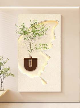 【设计师推荐】奶油风玄关砂岩画