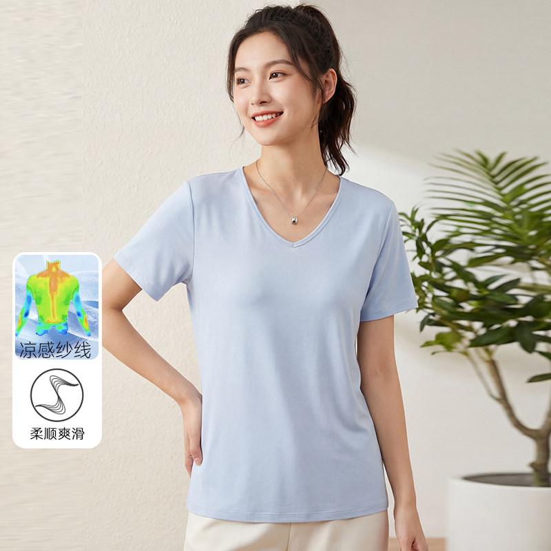 阿仕顿2026春夏新款圆领百搭休闲女T恤