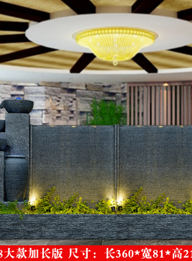 欧式水幕墙假山流水喷泉别墅x庭院水景屏风公司装饰景观家居摆件