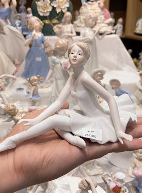 外贸西洋人物芭蕾少女雅s致陶瓷人物瓷偶弹钢琴摆件桌面展厅收藏