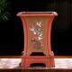Yixing purple sand flower pot ceramic high-end square Clivia flower pot with base