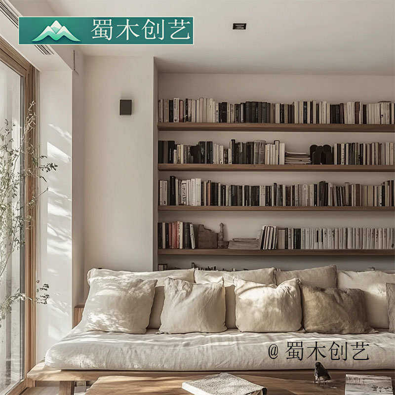 诧寂风新中式实木玄关置物架原木壁挂收纳层板挂墙悬浮书架一字板,淘宝优惠券,粉丝福利购,淘宝优惠卷