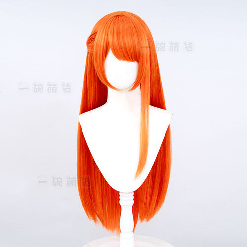 神乐cosplay假发银魂 发饰发包成年长发仿真中分头皮橘色 - 图1