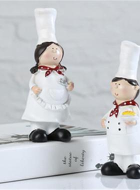 北欧创意厨师摆件家居装饰品树脂工艺品酒柜橱窗餐厅面包店装饰
