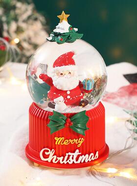 2024新款圣诞老人南瓜马车水晶球音乐盒装饰礼品摆件精品店