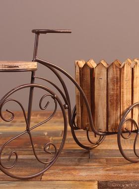 田园创意自行车工艺摆件花架花篮 热卖款金属工艺品家居摆饰