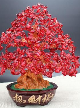 黄水晶招财树摆件家居酒柜装饰品店铺开业创意礼品收银台前台摆设