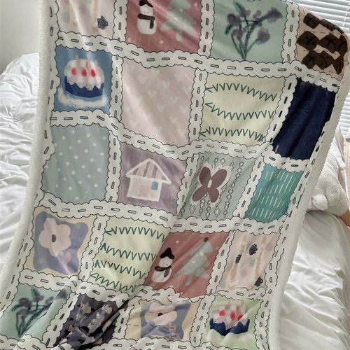 No!why shop歪店 Fun加长版法兰绒羊羔绒双层加厚毛毯午睡毯 - 图1