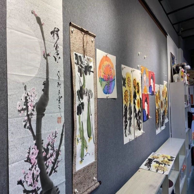 吸磁性铁皮书画毛毡墙贴自粘书法展示教学磁铁固S定国画展示墙纸 - 图2