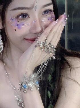 好看的古风手炼西游紫霞仙子铃铛戒指跳舞流苏敦煌手镯汉服配饰