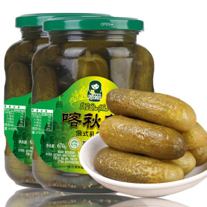 贡天下优选喀秋莎俄式酸黄瓜罐头670g*3罐东北腌制咸菜汉堡酸青瓜