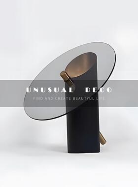 UNUSUAL 现代样板间书房置物架音乐主题公仔手办黑胶唱片台灯摆件