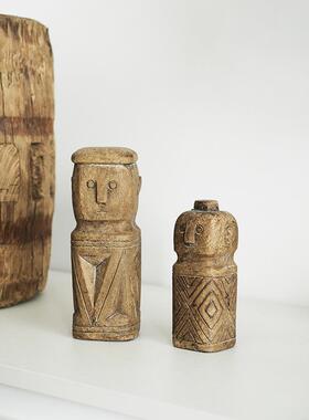 ladylike 侘寂风仿石部落小人偶摆件 民宿样板间书房家居软装饰品