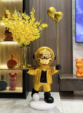 宇航员落地客厅电视柜沙发盘太空人托盘储蓄罐家居装饰品