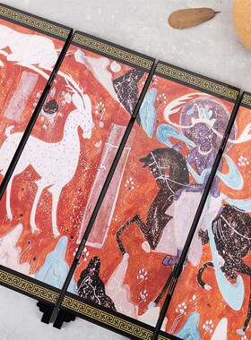 美敦煌屏风桌屏九色鹿屏风博物馆文创礼品中国风新年礼