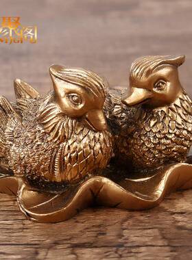 百年好合鸳鸯戏水摆件结婚纪恋日新婚礼品婚房卧室书房装饰品摆设