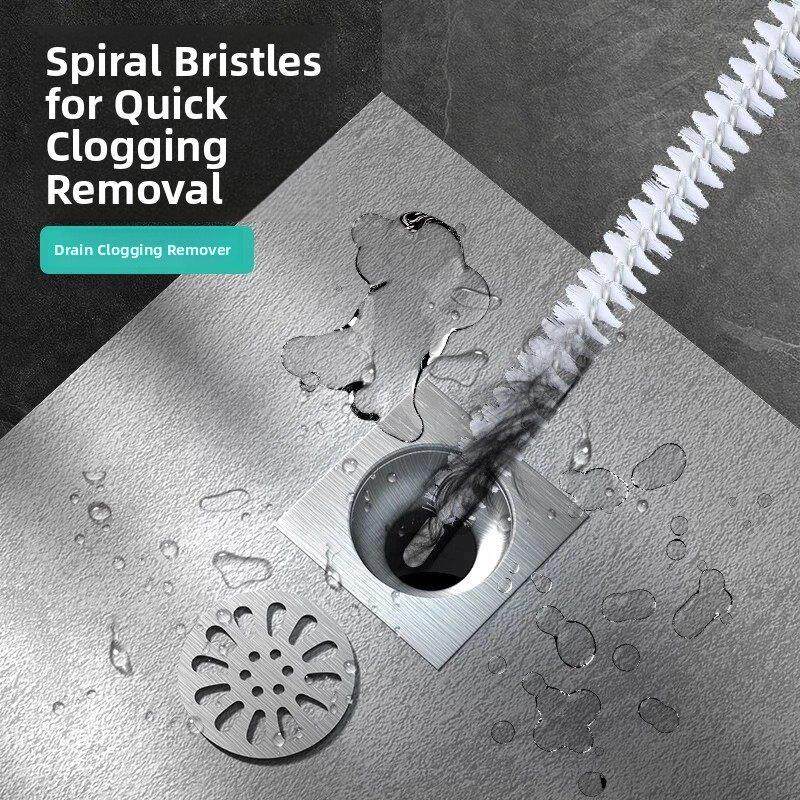 Sewer pipe dredger washbasin bathroom floor drain hair cleaning brush bend toilet dredging pipe brush