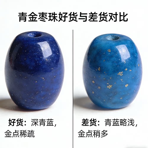 青金石手链配饰文玩天然老矿DIY配件手工转运挂件精雕帝王之石 - 图3
