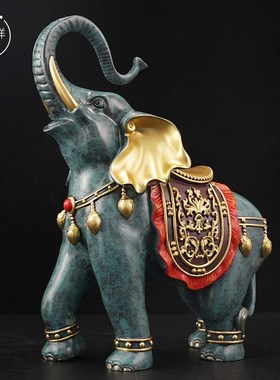 吉祥对象铜摆件彩铜大象工艺品办公D室桌面全铜装饰品开业送礼礼