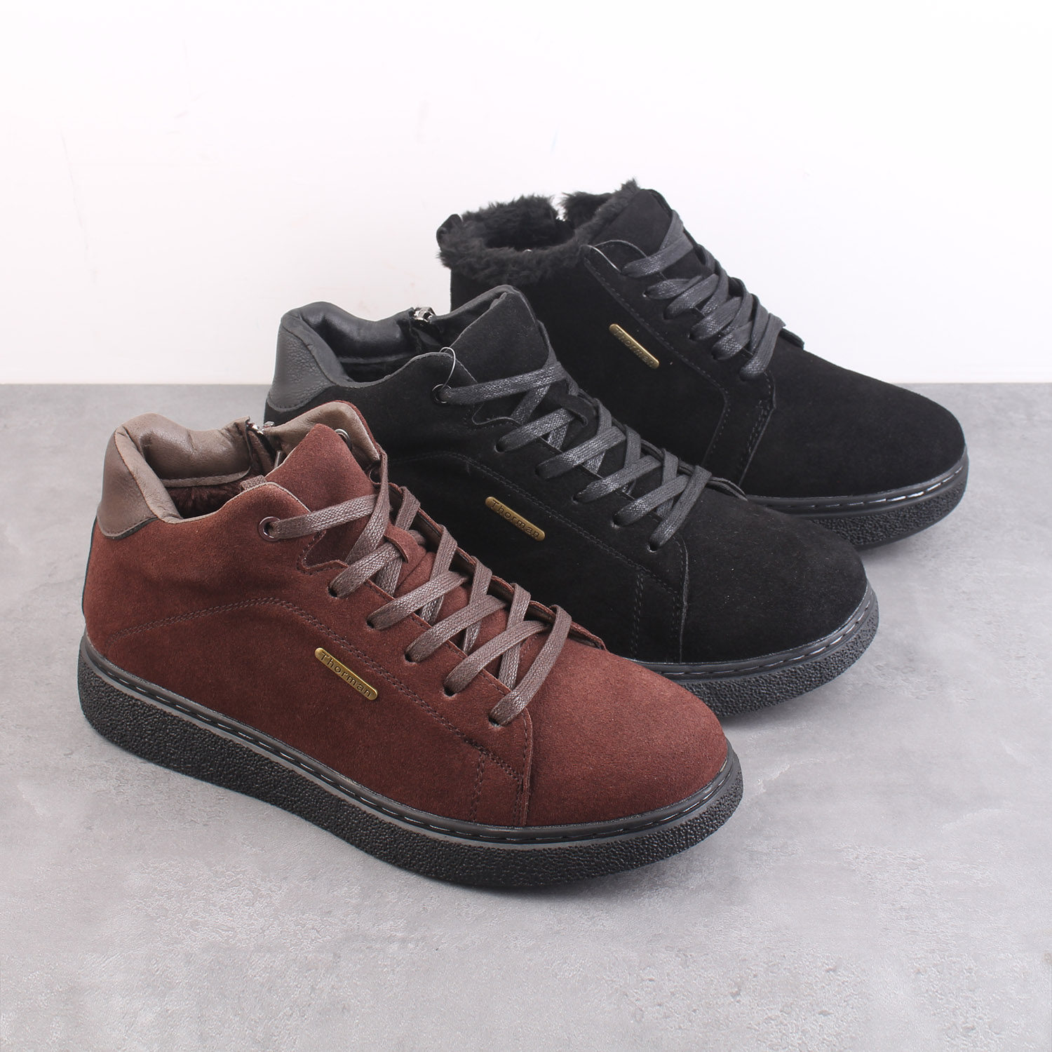 瑕疵清仓！韩国单男女款加绒羊毛真皮短靴反绒牛皮保暖防滑休闲鞋 - 图3