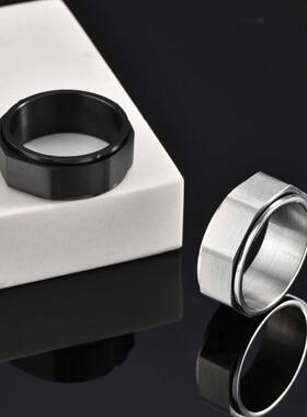 祥饰帝拉丝八角螺母旋转戒指