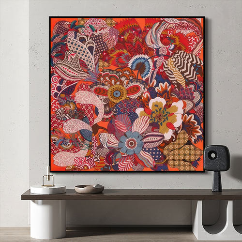 抽象复古中古油画花卉温馨主卧挂画客厅办公室背景墙现代餐厅壁画 - 图0