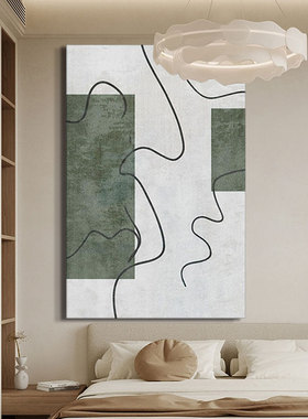 几何色块手绘肌理画客厅壁画沙发背景墙装饰画玄关高级感油画挂画