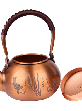 卓好 紫铜壶烧水壶手工铜茶壶铜水壶铸铜煮茶器电陶炉煮茶壶
